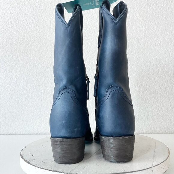 Lane PLAIN JANE Womens Cowboy Midi Boots 5 Blue Western Cowgirl Short Boot - Picture 3 of 13